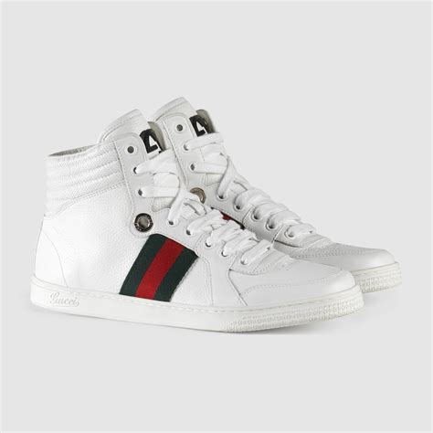 gucci signature high-top sneaker white|gucci high top sneakers beige.